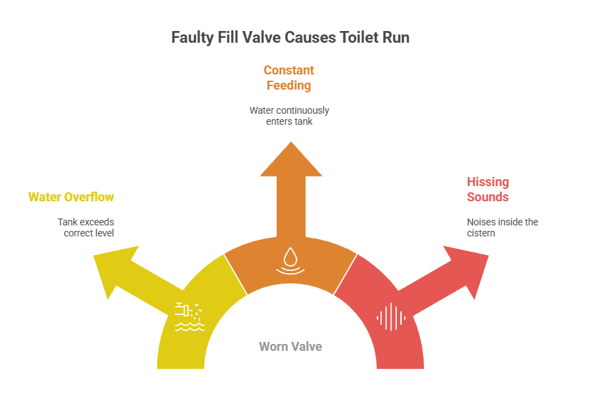 Faulty Fill Valve Causes Toilet Run
