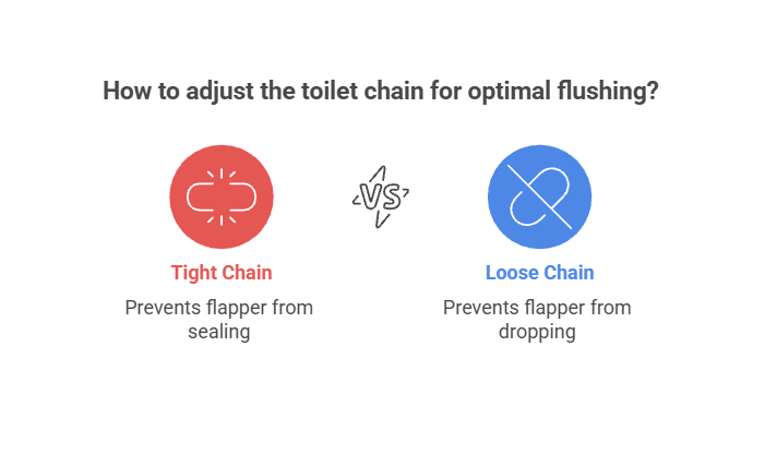 How to adjust the toilet chain for optimal flushing